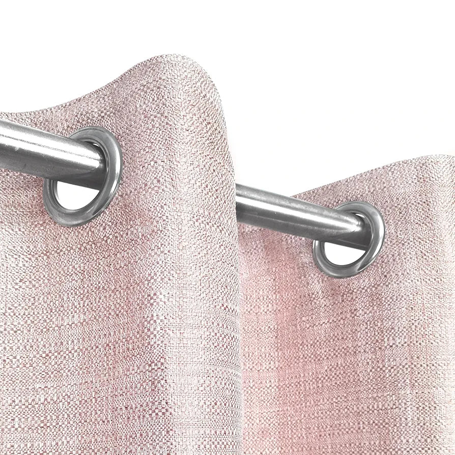Divine Casa Textured Window Curtain 5 Feet – Cameo Rose, Soft Polyester Panel with Eyelets for Home Decor – 1 Piece
